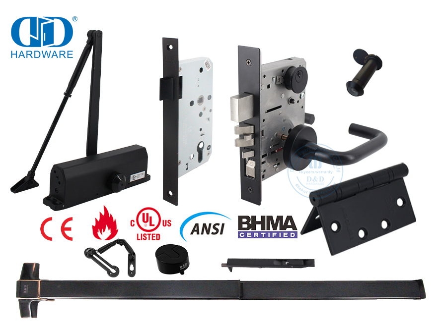 black door hinges and knobs مفصلات ومقابض أبواب سوداء