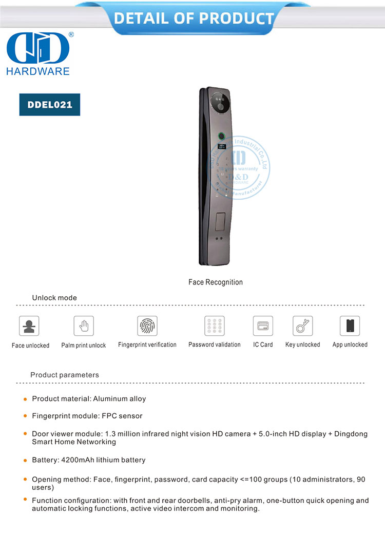 recognition camera door lock التعرف على قفل باب الكاميرا