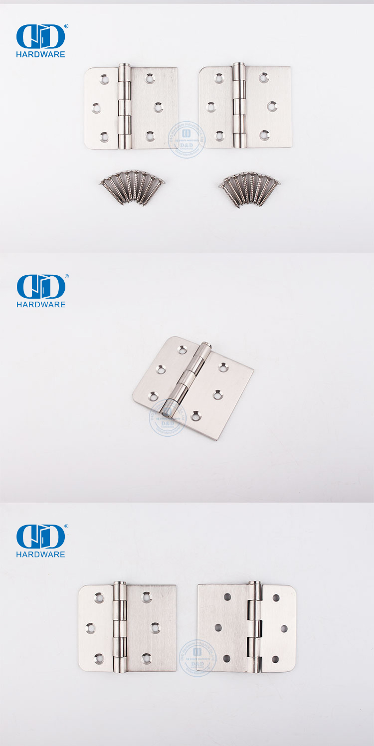 Stainless Steel Square Corner Door Hinge زاوية مربعة ومستديرة من الفولاذ المقاوم للصدأ