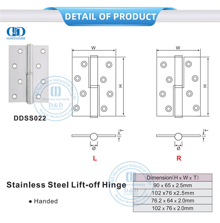 Lift off Door Hinge for Bedroom ارفع مفصل الباب لغرفة النوم
