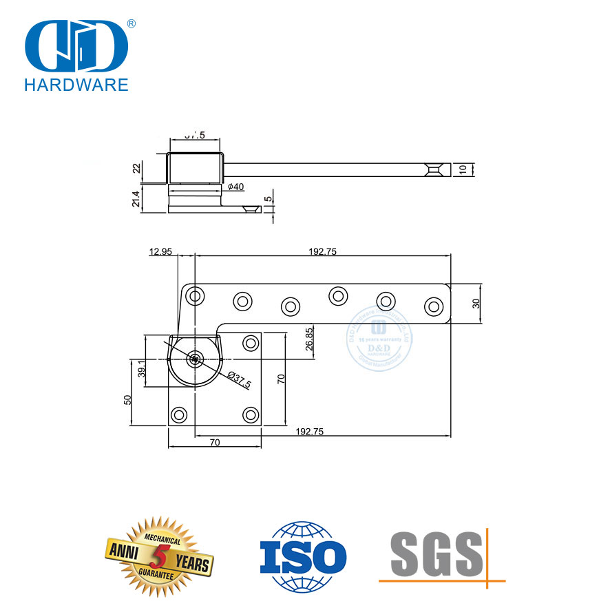 مفصل محوري من الفولاذ المقاوم للصدأ للخدمة الشاقة للباب الخشبي-DDSS068