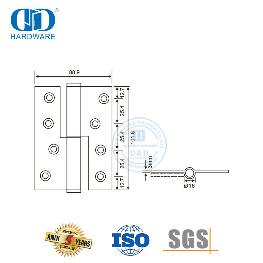 أجهزة الباب المعدني عالية الجودة من الفولاذ المقاوم للصدأ مفصل رفع-DDSS018