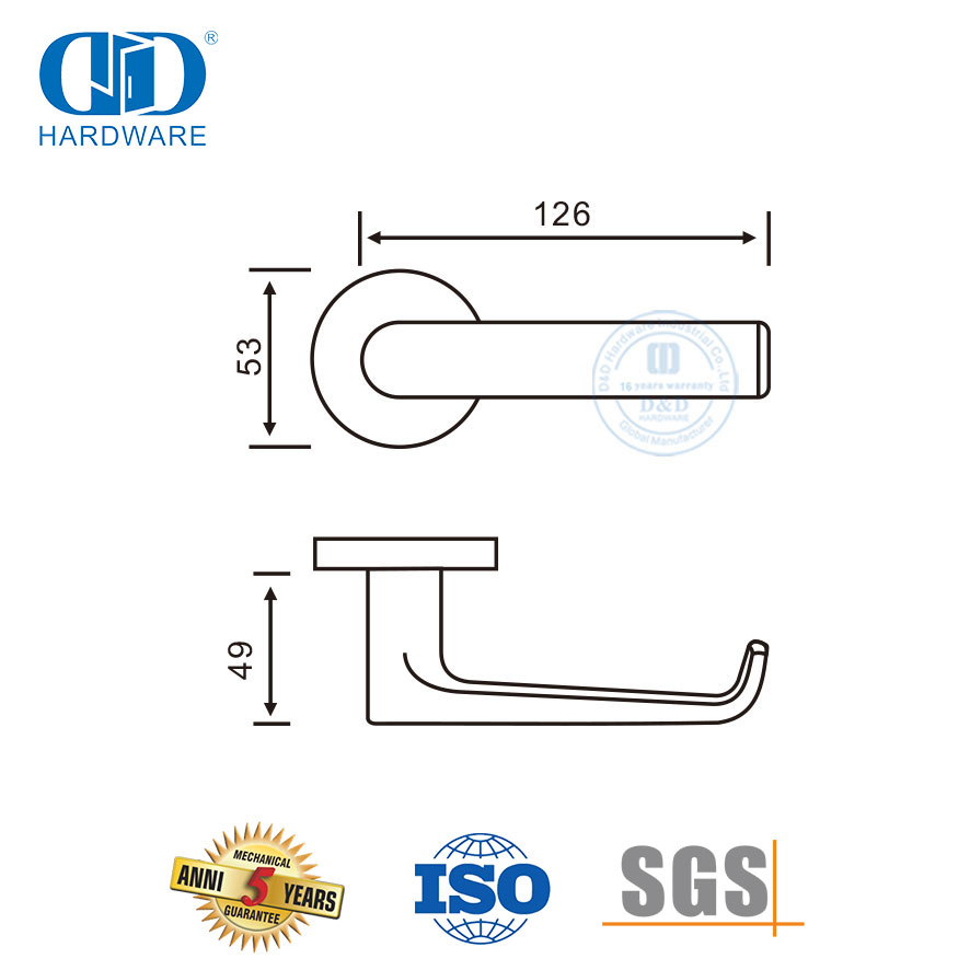 مقابض أبواب صلبة ذات طراز حديث عالي الجودة - DDSH036-SSS