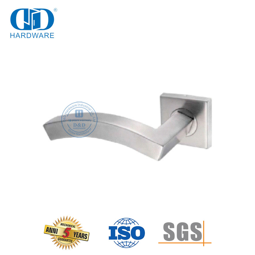 أجهزة الباب المعماري الفولاذ المقاوم للصدأ على شكل قوس مقبض رافعة مجوفة-DDTH045-SSS