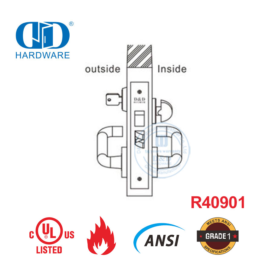 مجموعة قفل نقر باب الخروج من الأجهزة المقاومة للحريق من UL ANSI للمسكن-DDAL13