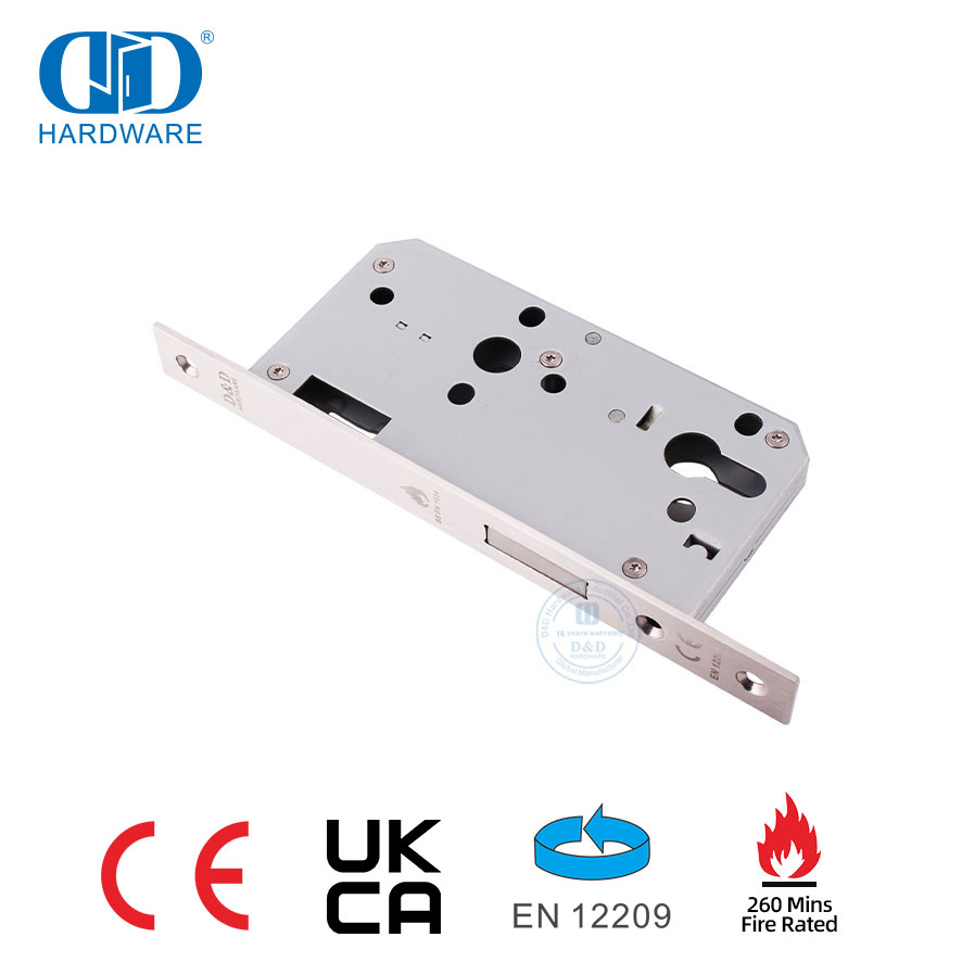 CE EN12209 قفل باب ديدبولت من الفولاذ المقاوم للصدأ مقاوم للحريق لمدة 240 دقيقة - DDML013-5572