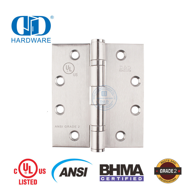 BHMA ANSI الصف 2 مفصل الباب الخارجي المقاوم للحريق للمباني التجارية-DDSS001-ANSI-2-4.5x4x3.4mm