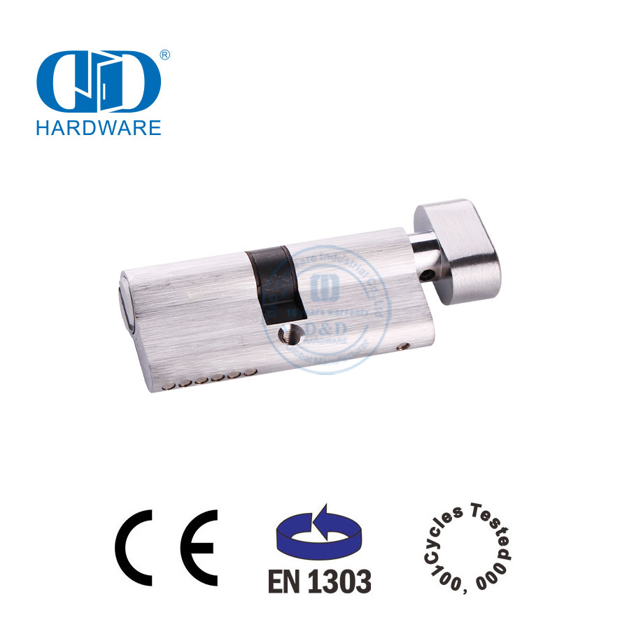أسطوانة قفل الحمام بلمسة نهائية من الكروم الساتان EN 1303-DDLC007-70mm-SC