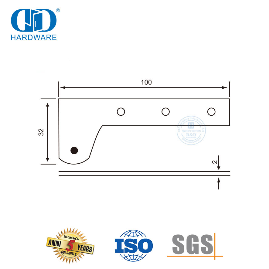 نوعية جيدة الفولاذ المقاوم للصدأ الدورية 90 درجة محور الباب المفصلي Hardware-DDSS051