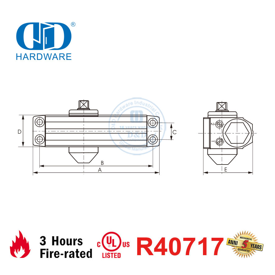 واجب ضوء السلامة 40-65 كجم 950 مم CE UL 10C باب مصنف للحريق أقرب إلى DDDC034
