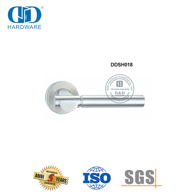 أجهزة الباب المركبة المصنوعة من الفولاذ المقاوم للصدأ 304 مقابض الرافعة الأنبوبية الصلبة-DDSH018-SSS