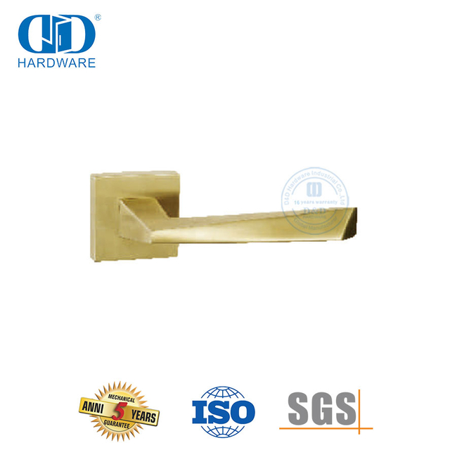 مقبض باب صلب مثلث من الفولاذ المقاوم للصدأ بلمسة نهائية من النحاس الساتان-DDSH056-SB