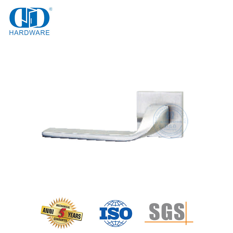 مقبض باب ذو رافعة صلبة مربعة من الفولاذ المقاوم للصدأ مع Simplicity-DDSH055-SSS