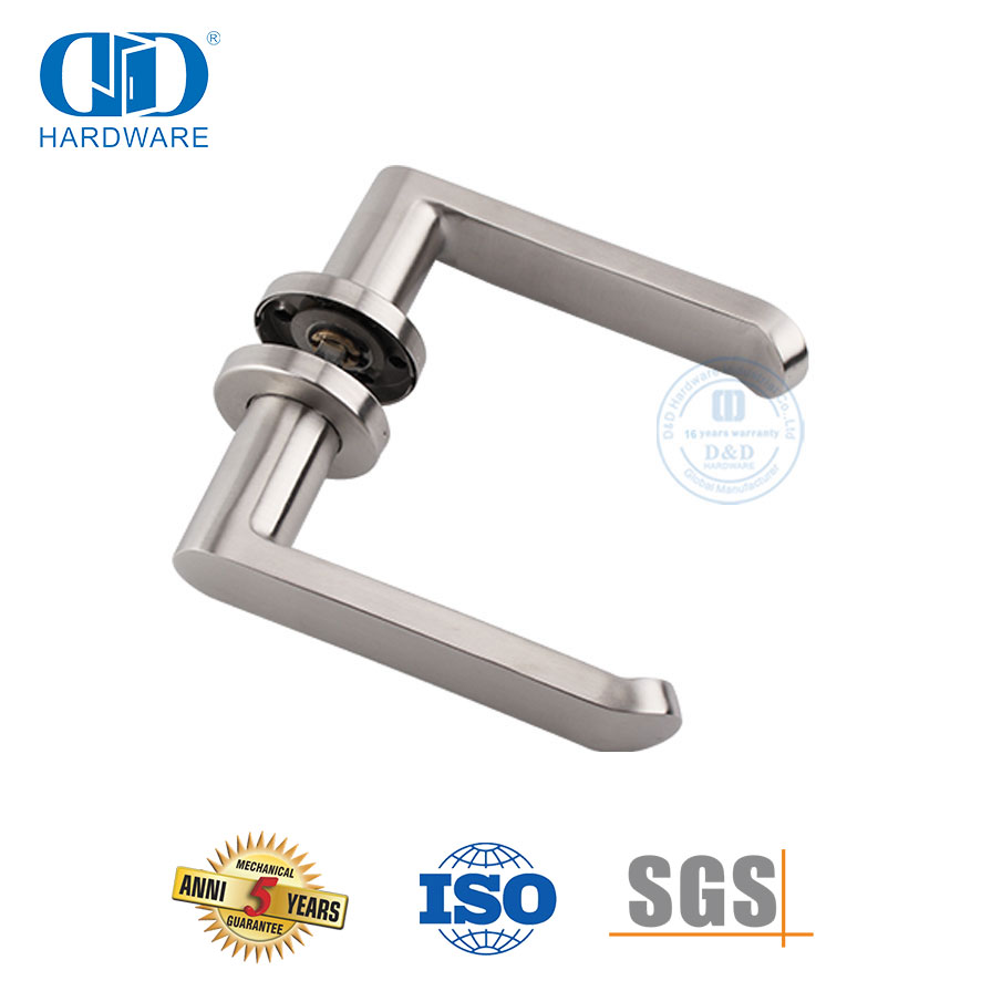 أجهزة باب فولاذي سهلة التركيب مصنوعة من الفولاذ المقاوم للصدأ بمقبض رافعة صلب-DDSH028-SSS