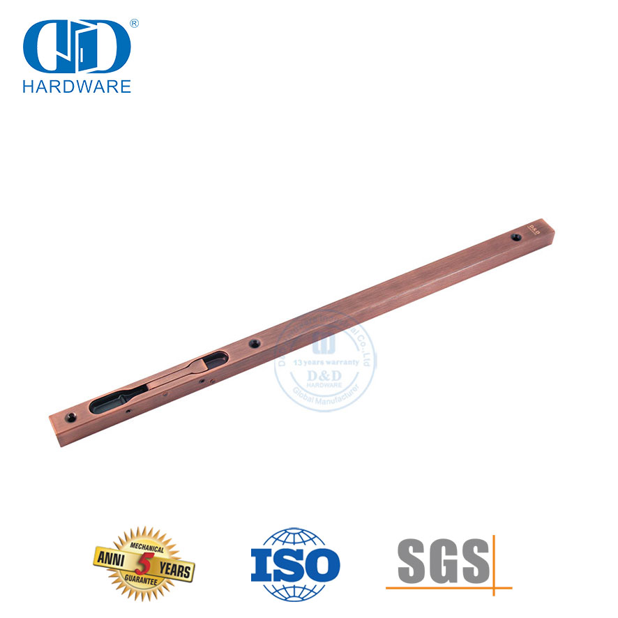 العتيقة النحاس الفولاذ المقاوم للصدأ 12 بوصة دافق الباب الترباس للخشب Door-DDDB008-AC