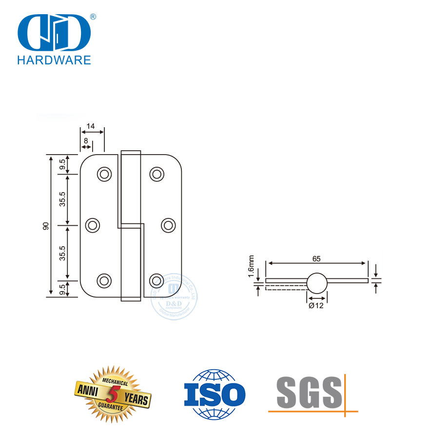 مفصلات رفع الأجهزة للباب الرئيسي من الفولاذ المقاوم للصدأ-DDSS020