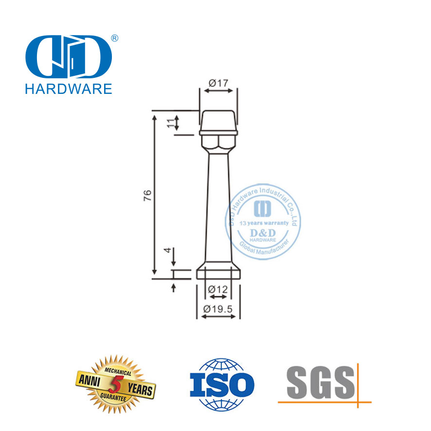 أجهزة الباب المثبتة على الحائط SS 304 حامل سدادة باب أنابيب الأنابيب-DDDS015-SSS