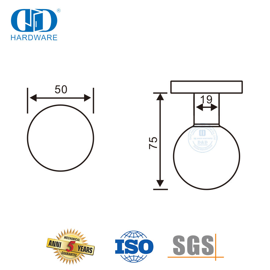 الفولاذ المقاوم للصدأ المجال الشكل مقبض دائري رافعة مقبض لباب الحمام-DDTH031-SSS
