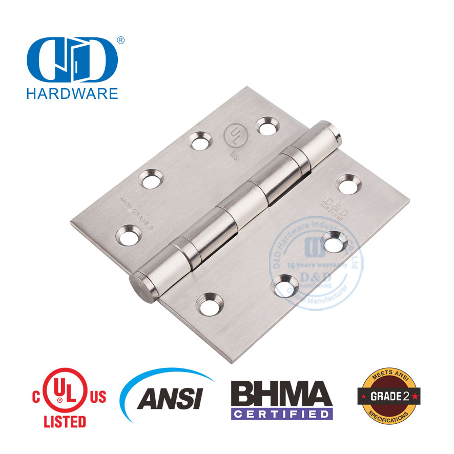 BHMA ANSI الصف 2 مفصل الباب الخارجي المقاوم للحريق للمباني التجارية-DDSS001-ANSI-2-4.5x4x3.4mm