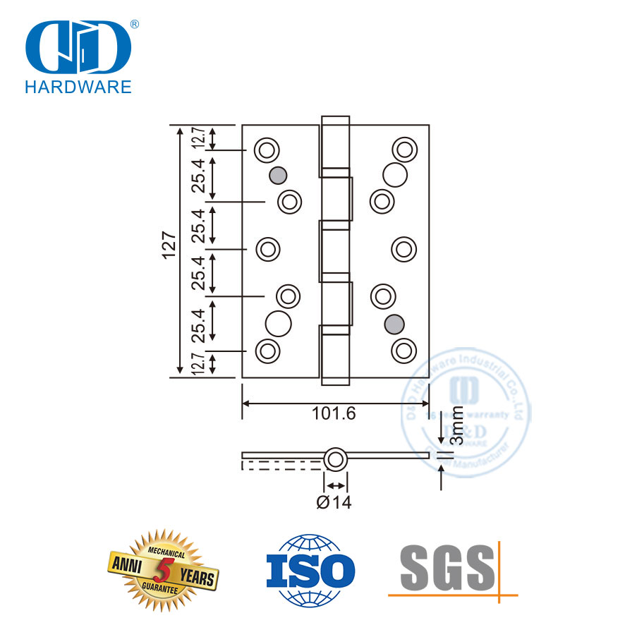 مفصل أمان مزدوج من الفولاذ المقاوم للصدأ يستخدم على نطاق واسع-DDSS013