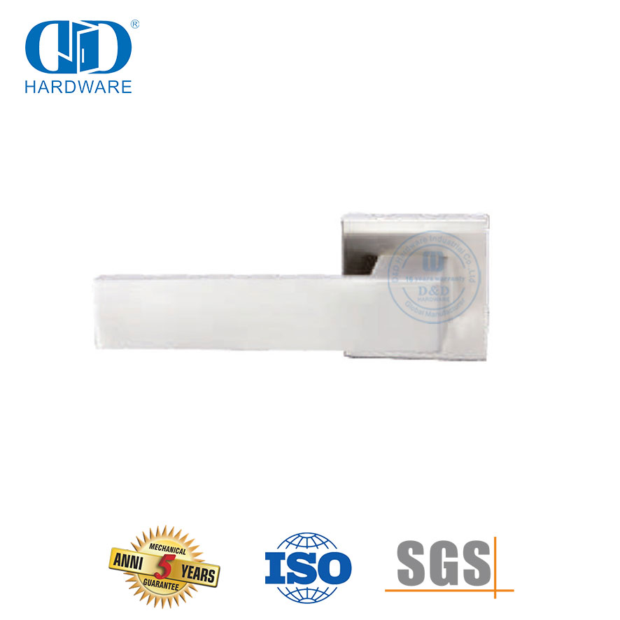 مقبض الباب الأمامي ذو الذراع الصلبة المربعة من الفولاذ المقاوم للصدأ على نطاق واسع-DDSH057-SSS