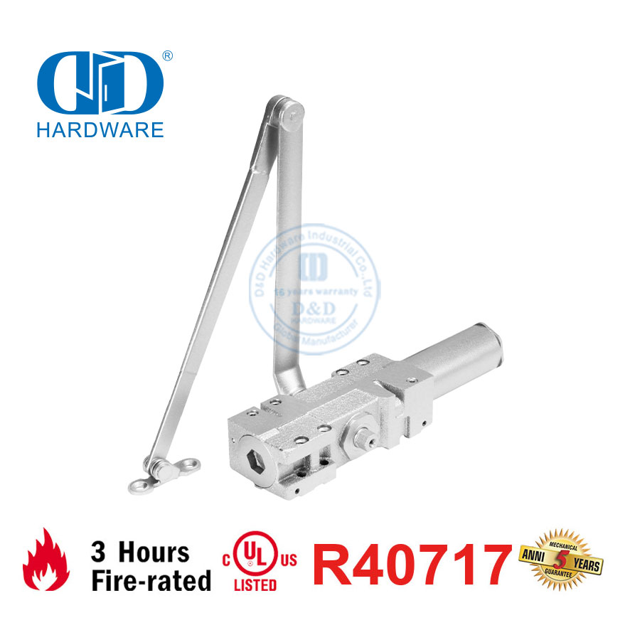 النمط الأمريكي للخدمة الشاقة لأجهزة الأبواب المعدنية ANSI UL10C المدرج في شهادة باب النار Close-DDDC044A