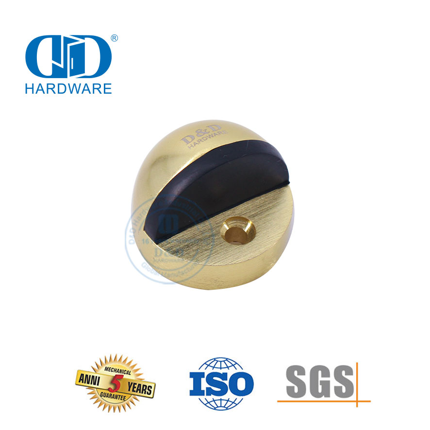 أجهزة باب من سبائك الزنك من النحاس الساتان مثبتة على الأرض سدادة باب ذهبية-DDDS002-SB