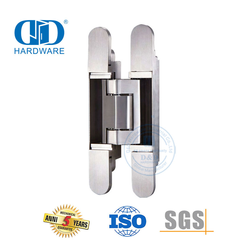 الفولاذ المقاوم للصدأ 180 درجة ثلاثي الأبعاد قابل للتعديل بعد تثبيت مفصل الباب المخفي-DDCH018