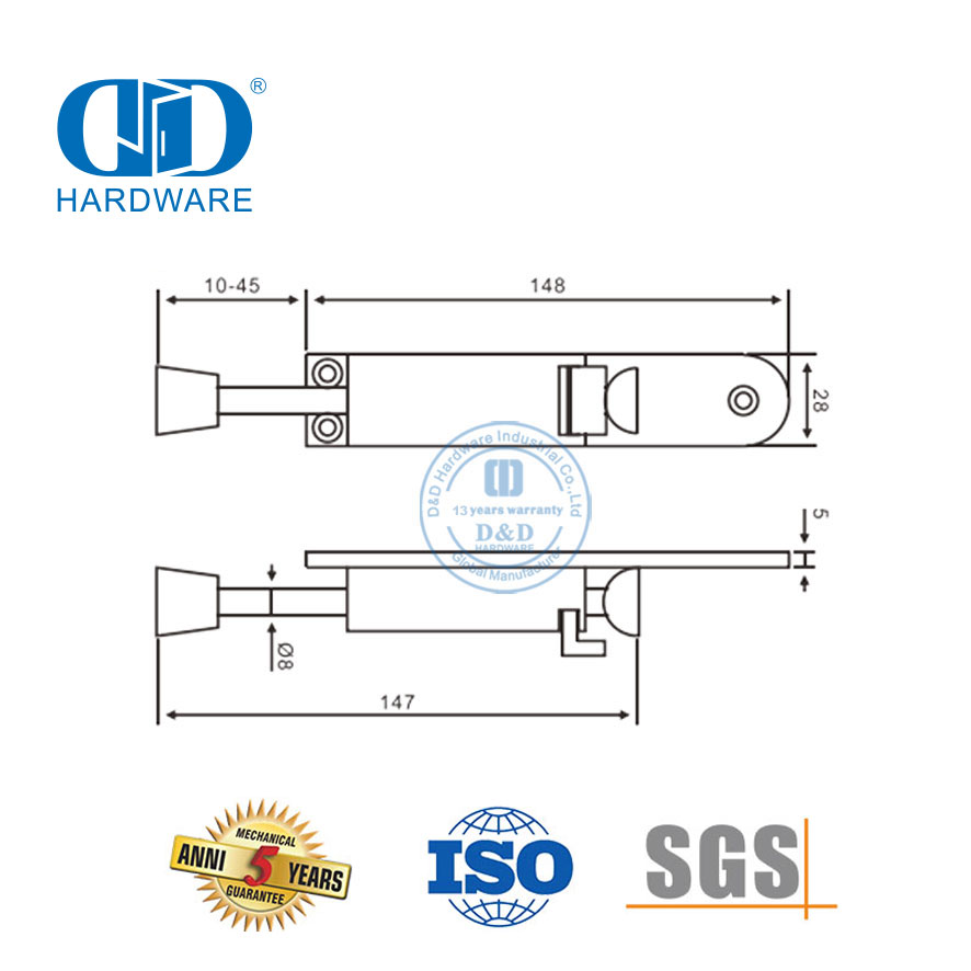 سبائك الزنك تعمل بالقدم، توقف الباب من الفولاذ المقاوم للصدأ للمدرسة-DDDS034