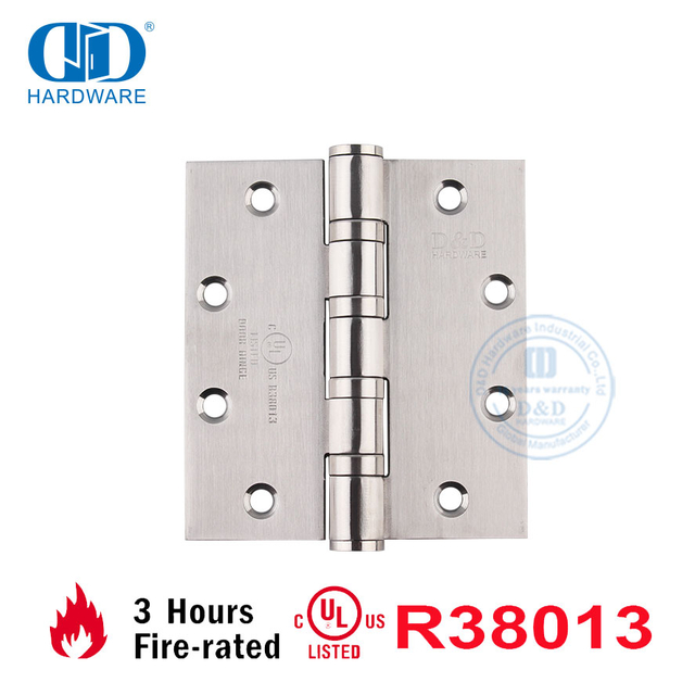 تصنيع الفولاذ المقاوم للصدأ BHMA UL المدرج في المعايير الأمريكية المقاومة للحريق 4 محمل كروي أثاث الأجهزة التجارية مفصل الباب المعدني-DDSS08-FR-5x4.5x4.6mm