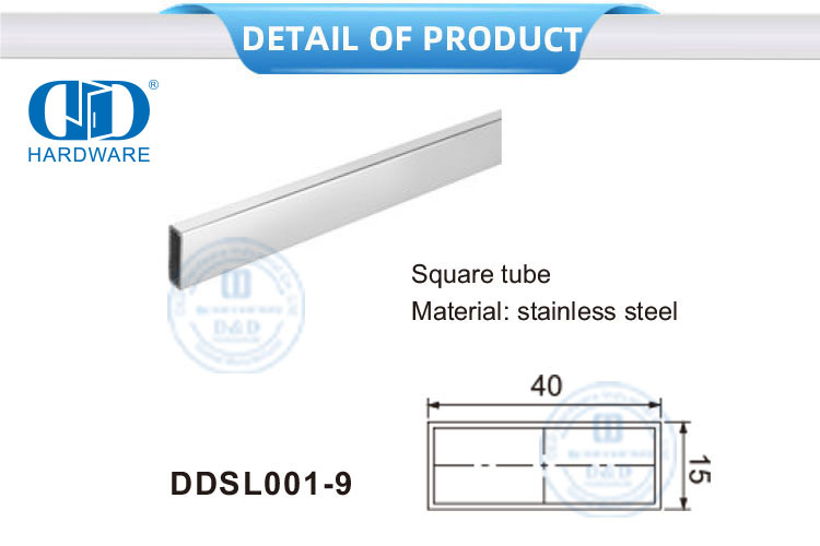 الفولاذ المقاوم للصدأ زجاج الأجهزة والتجهيزات والأثاث الأجهزة الحمام انزلاق الباب مربع Tube-DDSL001-9