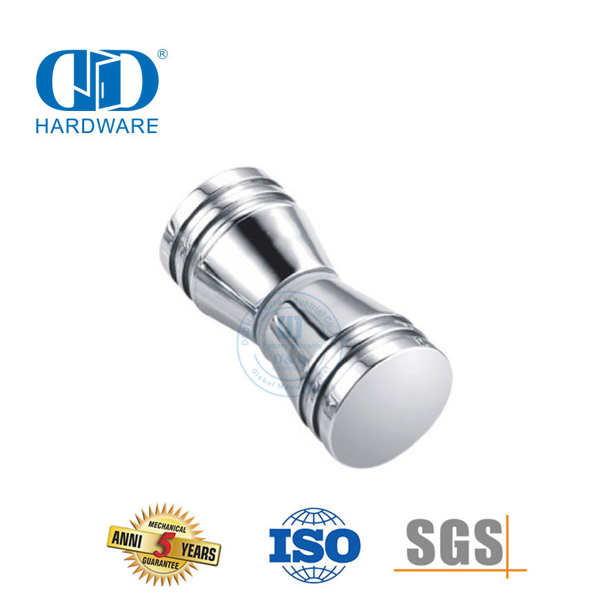 الأجهزة والأثاث الصلبة النحاس جانب واحد دش زجاج مقابض الأبواب مقبض الحمام لباب بدون إطار-DDSK010