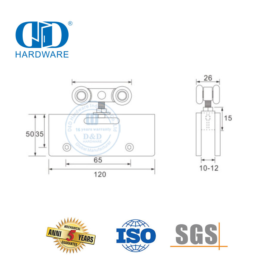 الصين الصانع الباب المشبك الفولاذ المقاوم للصدأ الحديد دش الباب الأسطوانة انزلاق الباب أنبوب الأجهزة الزجاجية للحمام-DDGS137