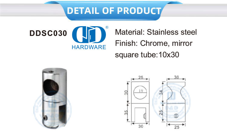 الفولاذ المقاوم للصدأ قابل للتعديل أنبوب الزاوية المشبك كليب موصل مقصورة دش التجارية System-DDSC030