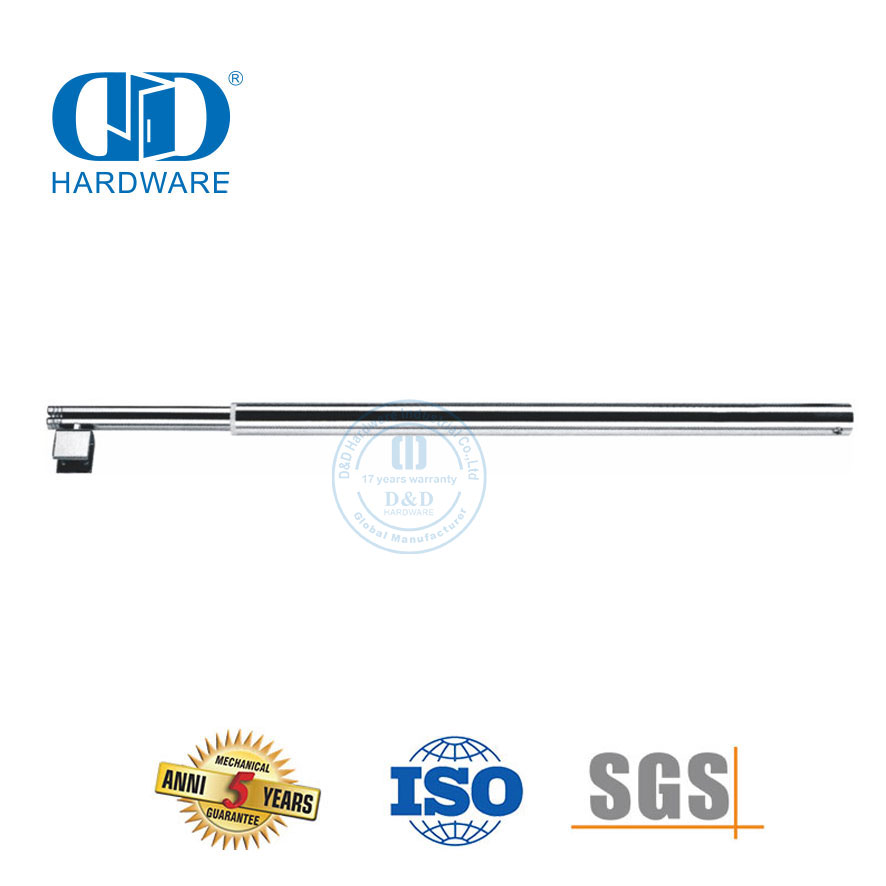 تركيبات زجاجية من الفولاذ المقاوم للصدأ زاوية منحنية مستقيمة قابلة للانحناء وقابلة للتعديل للحمام تلسكوبي التوتر Rod-DDSC023