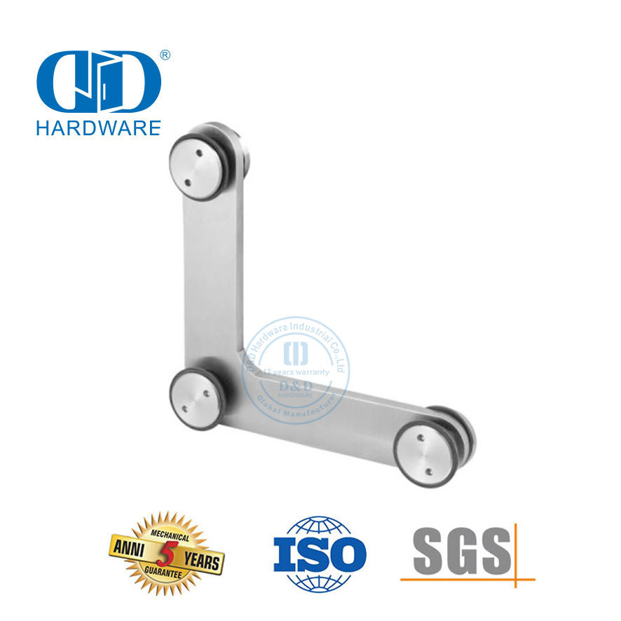 لوحة جانبية من الفولاذ المقاوم للصدأ فوق اللوحة الزجاجية المحورية للباب الزجاجي Pivot-DDGP014