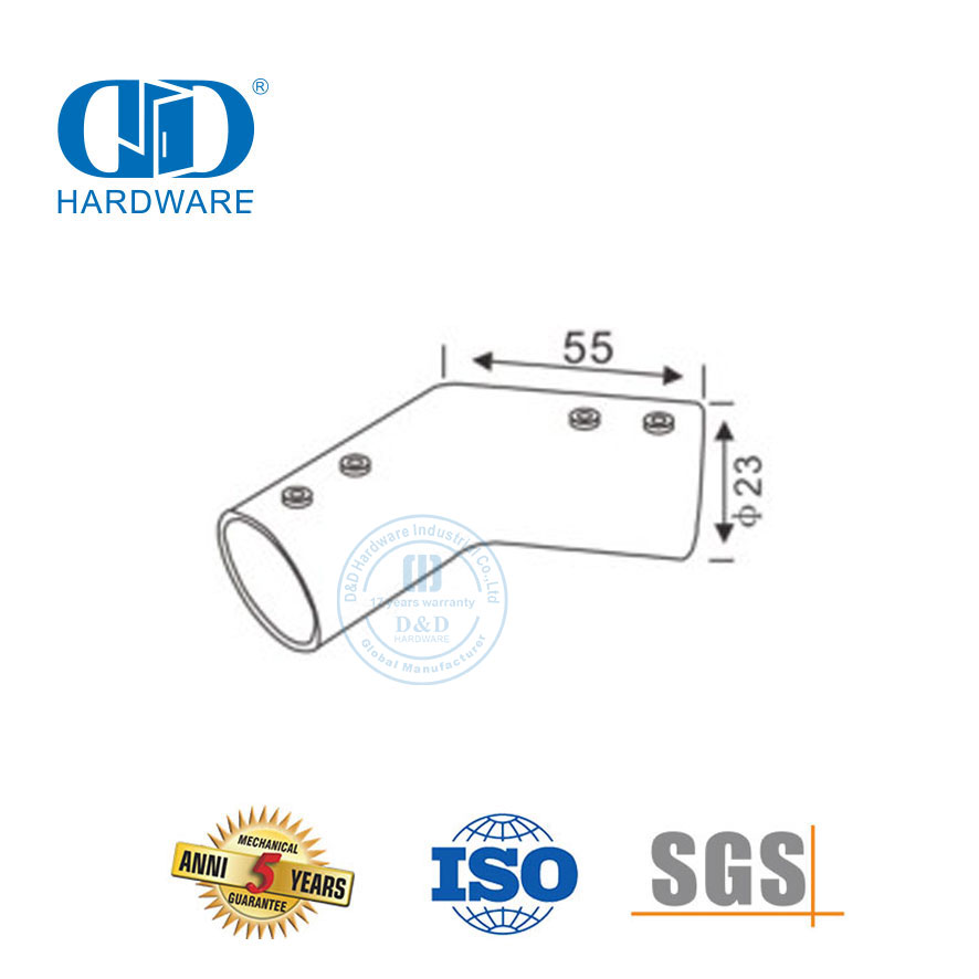 مصنع الفولاذ المقاوم للصدأ أنبوب زجاجي حامل كليب الأنابيب موصل الباب لوحة زجاجية Connector-DDSC034