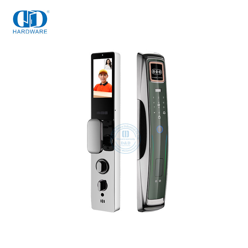 قفل الباب الذكي المزود بكاميرا واي فاي وجهاز التحكم عن بعد ببصمة الإصبع الإلكترونية من الشركة المصنعة مع الكاميرا والصوت -DDEL009