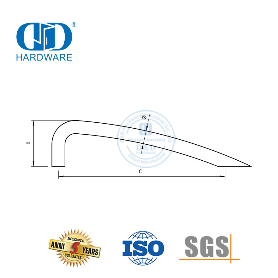 خزنة من الفولاذ المقاوم للصدأ مقبض الباب ضوء فاخر حديث بسيط جوفاء مقبض درج T-شكل Handle-DDFH026