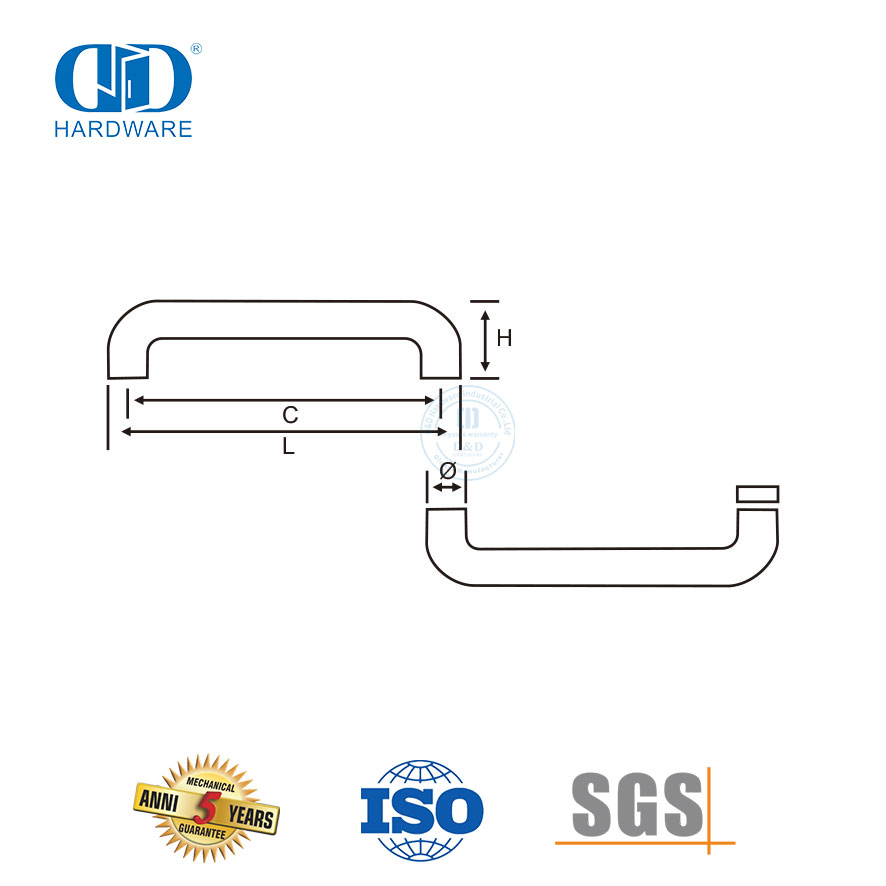  الأجهزة والأثاث المناسب الحمام الموقت الباب الفولاذ المقاوم للصدأ سحب Handles-DDPH018