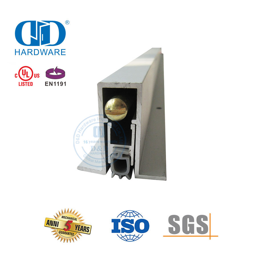 CE أثاث الباب الأجهزة الفضة الرياح الغبار برهان الطقس تجريد كامل الأمن Mortised قطرة انزلاق الباب أسفل Seal-DDBS002