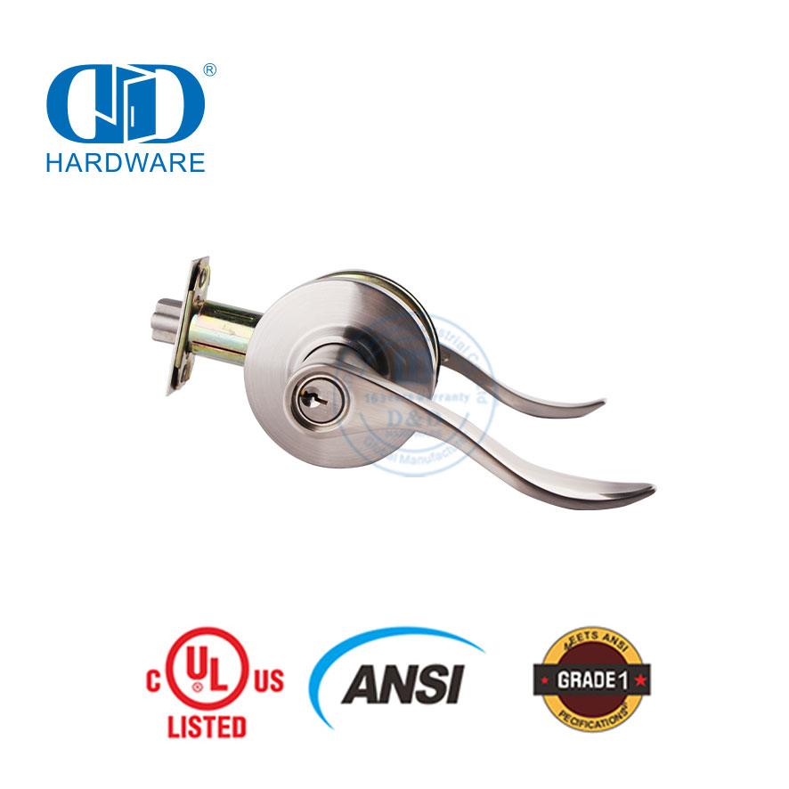 قائمة ANSI لمدة 3 ساعات UL مقاومة للحريق عالية الأمان رائعة قفل أساسي مضاد للرفع قابل للقفل للباب الداخلي الخارجي Lockset-DDLK010