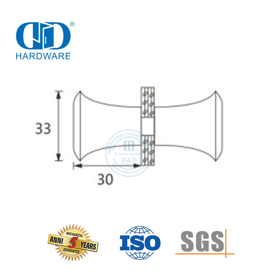 اكسسوارات الأثاث الأجهزة المعدنية البولندية الحمام دش زجاج مقبض الباب Knob-DDSK004