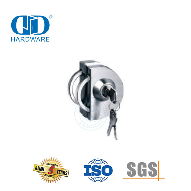 الصين مصنع الفولاذ المقاوم للصدأ زجاج الباب مقبض قفل التصحيح تركيب الزاوية قفل الباب Fitting-DDGL005