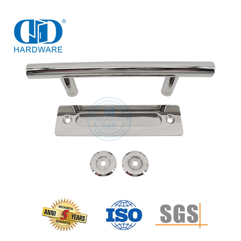 الفولاذ المقاوم للصدأ شرفة انزلاق الباب مصقول مقابض باب الحظيرة مجموعة مزدوجة من جانب الباب Handle-DDBD102 PSS