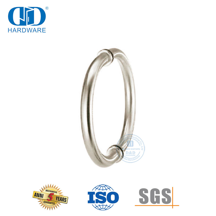 تخصيص شكل دائري خاص الفولاذ المقاوم للصدأ غرفة الاستحمام مبنى المكاتب الزجاج المقسى مقبض الباب-DDPH008