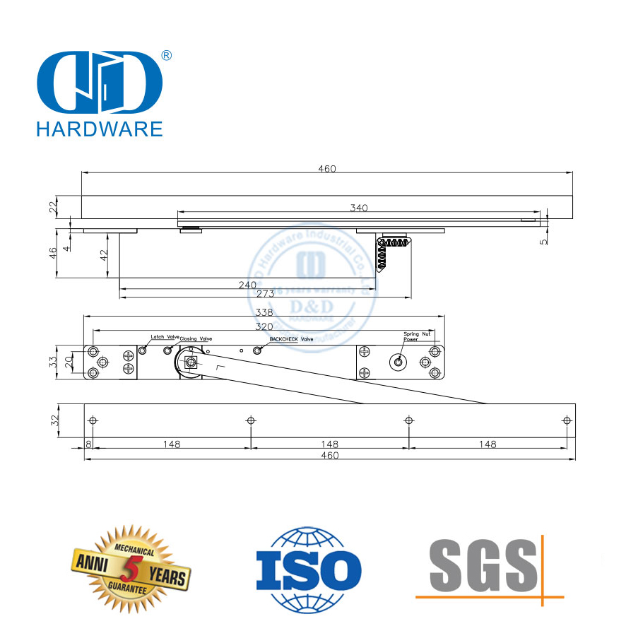 باب مخفي مشهور حاصل على شهادة ANSI UL المدرجة في قائمة ANSI-DDDC047
