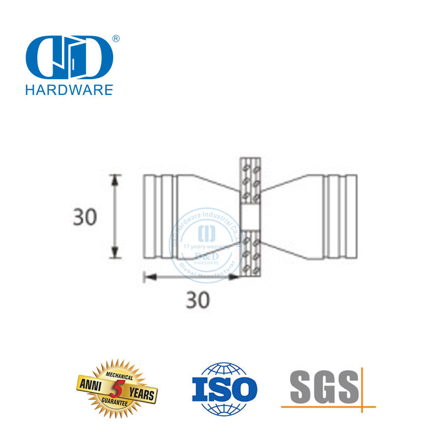 الأجهزة والأثاث الصلبة النحاس جانب واحد دش زجاج مقابض الأبواب مقبض الحمام لباب بدون إطار-DDSK010