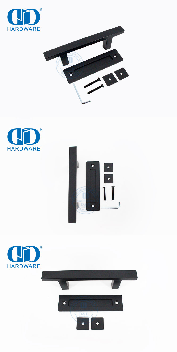 الصين الصانع الفولاذ المقاوم للصدأ مات الأسود المطبخ انزلاق باب الحظيرة مقبض مجموعة مزدوجة من جانب الباب Handle-DDBD103 الأسود