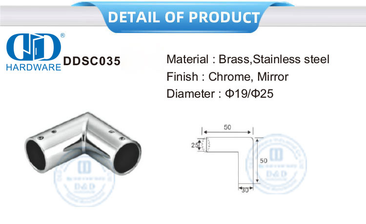 الفولاذ المقاوم للصدأ التجارية مقصورة دش نظام الزجاج لوحة قوس موصل المشبك كليب Connector-DDSC035